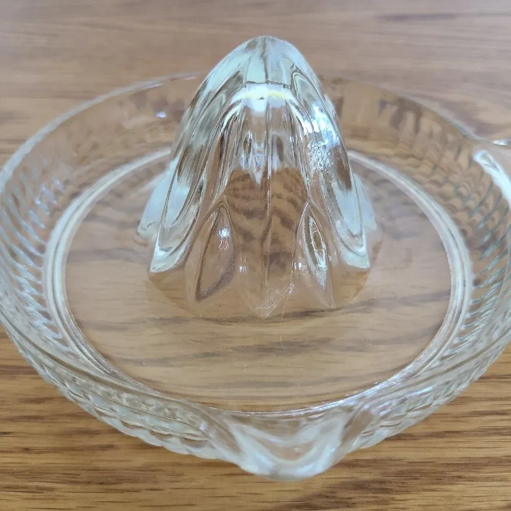 Vintage Federal Clear Depression Glass Orange Lemon Citrus Juicer Reamer Ribbed